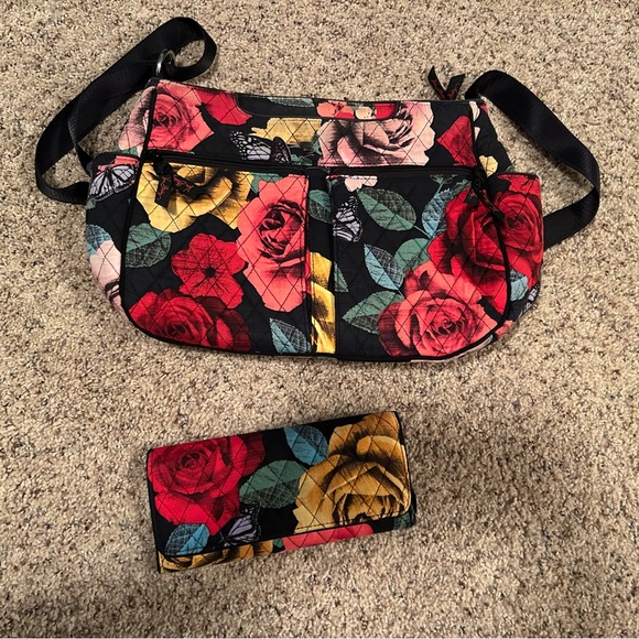 Vera Bradley Handbags - Rare Vera Bradley Havana Rose Purse Bag and Wallet